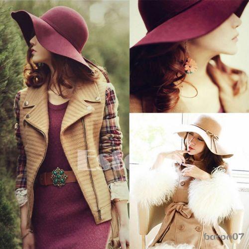 Nón Vành Fedora Vải Nỉ Phong Cách Retro Cho Nữ