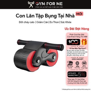Con lăn tập bụng tại nhà, dụng cụ tập gym, bánh xe tập cơ bụng, cơ ngực, cơ bắp tay , bắp chân - gymforme m178