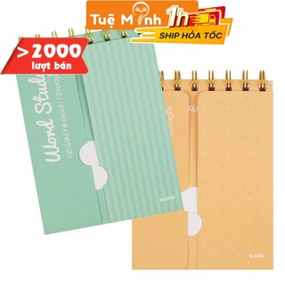 Sổ từ vựng Klong Word Study A6 120 trang bìa Pastel MS 916 vở học từ mới ngoại ngữ