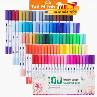 Bộ 12/24/36 bút dual tip 2 đầu gồm ngòi brush + liner VPPTUEMINH, bút trang trí bullet journal B07