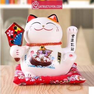 Mèo Nhật Bản thần tài gọi may mắn, tài lộc, Mèo vẫy tay Khai Vận Đại Cát