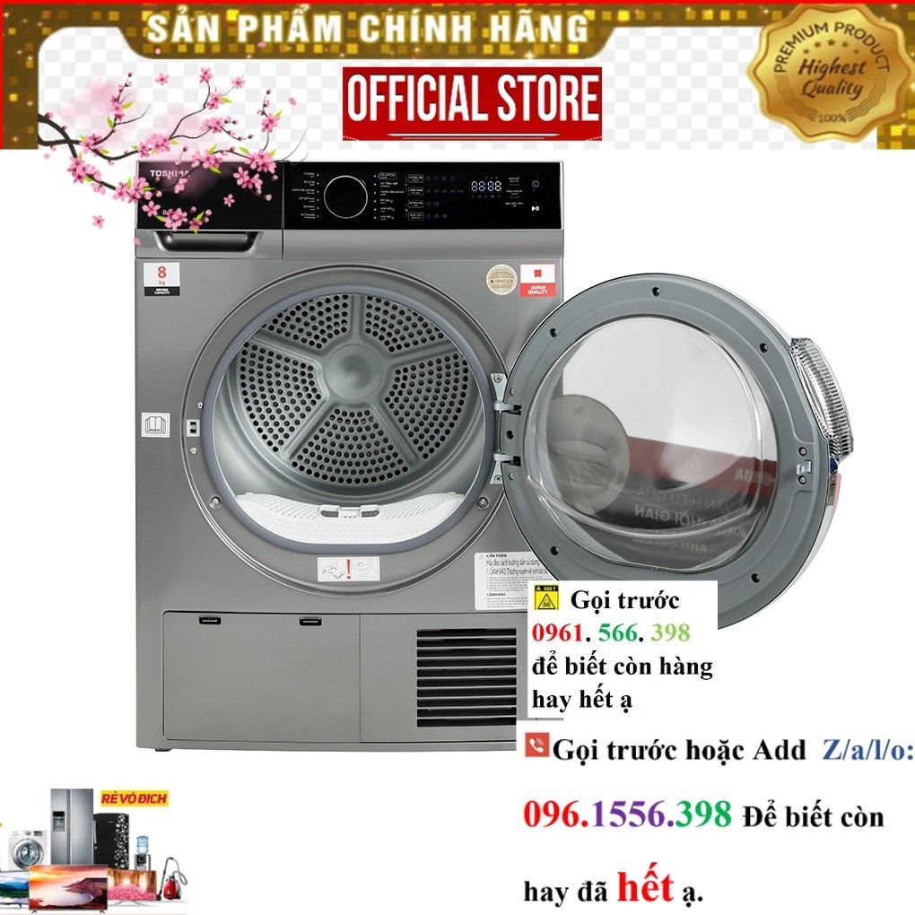 TD-K90MEV(SK)  - Máy Sấy Ngưng tụ Toshiba 8 kg TD-K90MEV(SK) ~P&G