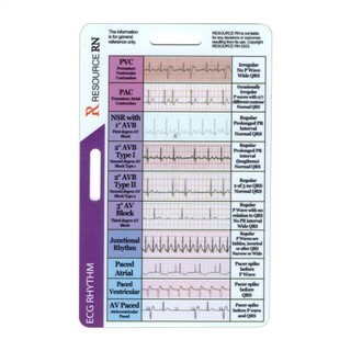 Ekg Nhịp điệu Giải thích Huy hiệu Thẻ hai mặt ECG / EKG RhythmCalipers Thẻ bỏ túi qiazhilvn