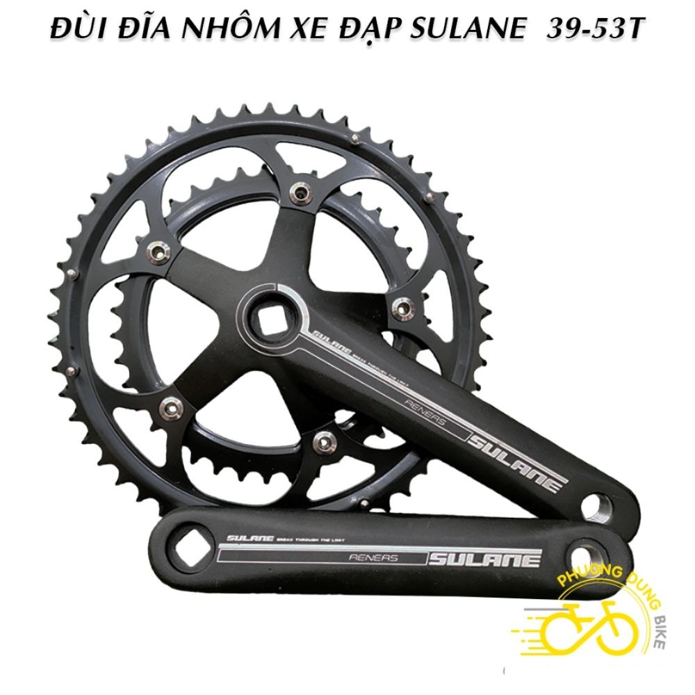 Đùi dĩa (Giò dĩa) nhôm xe đạp SULANE 39-53T - Màu Đen