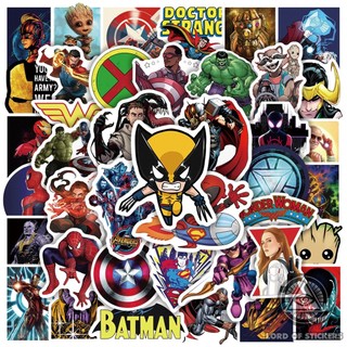  Set 100 Hình Dán Siêu Anh Hùng Marvel DC Sticker Avengers Chống Thấm Nước Trang Trí Mũ Bảo Hiểm Ván Trượt Laptop Vali 