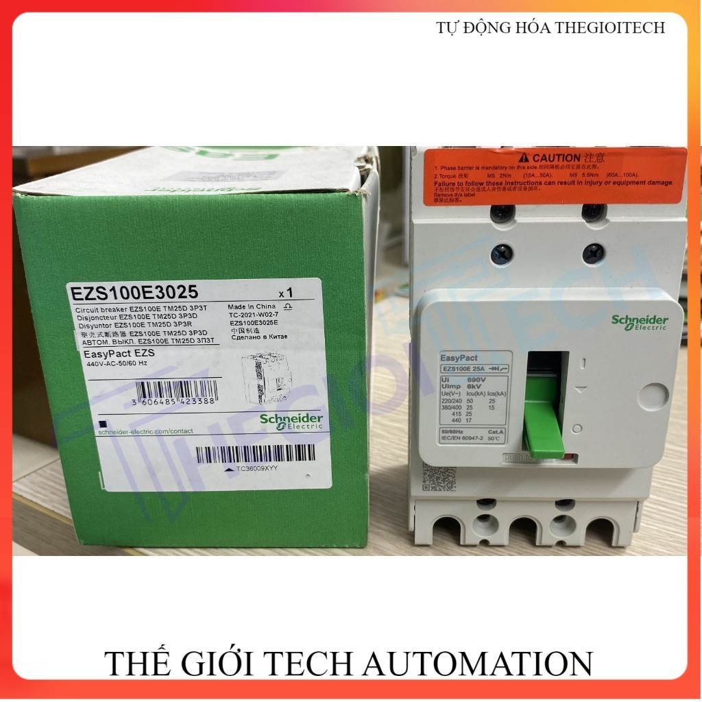 TGT ( Schneider) Atomat MCCB Schneider EZS100E3025 25A 25kA 3P chính hãng