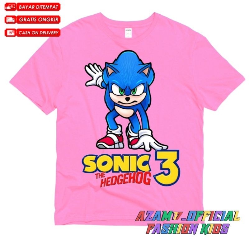 Áo thun trẻ em Sonic Movie 3 Free Name / The Hedgehog 3 100-150