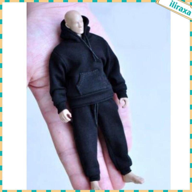 Set 3 Mô Hình Nhân Vật Nam Mặc Áo Nỉ Màu Đen 12inch Tỉ Lệ 1: 12