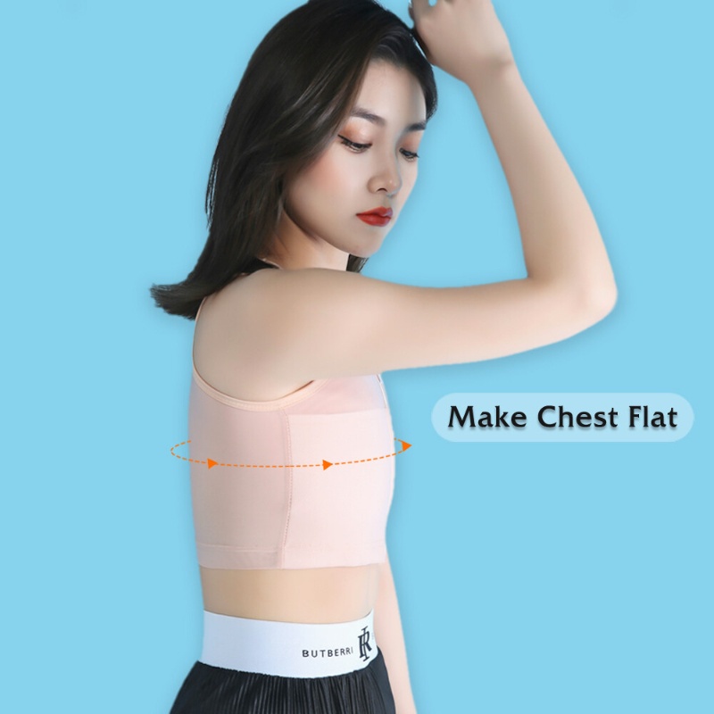 Áo Lót Định Hình Ngực Bằng Lụa Lạnh Thoáng Khí tomboy plus size Cho Nữ