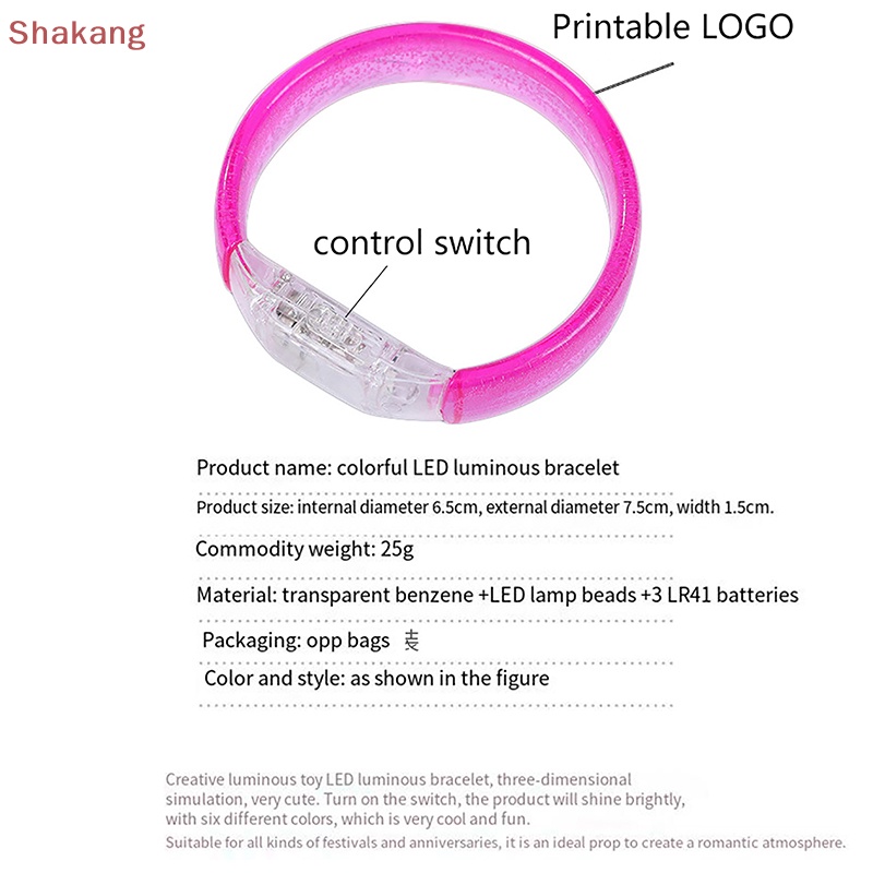 Bighsm Vòng Đeo Tay Chạy Bộ Có Đèn led 7 Màu Sắc Lấp Lánh