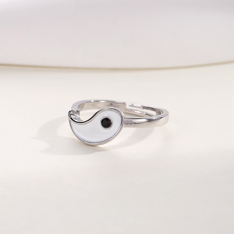Diamd Bộ 2 Nhẫn Kim Loại Thả Dầu Đơn Giản Sáng Tạo Cho Cặp Đôi Bạn Thân