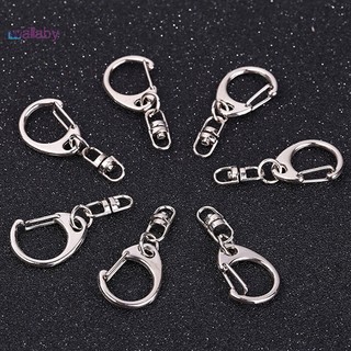 10 chiếc móc khóa bạc đánh bóng tự làm móc khóa chia vòng móc chìa khóa ngắn mới