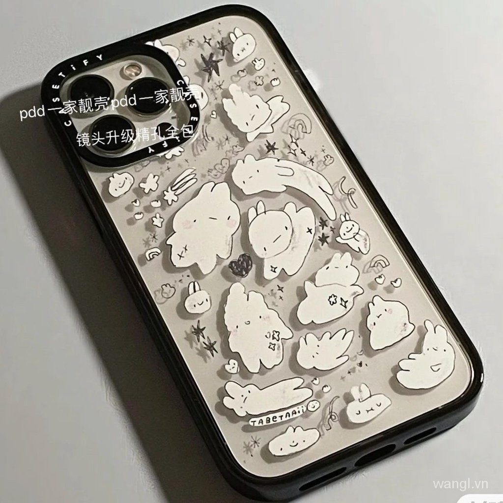 Ốp Điện Thoại Siêu Mỏng Trong Suốt Hình Thỏ Đang Bay Cho iphone 7 8 plus 6 6s plus 11 13 14 12 pro max xr x xs max se