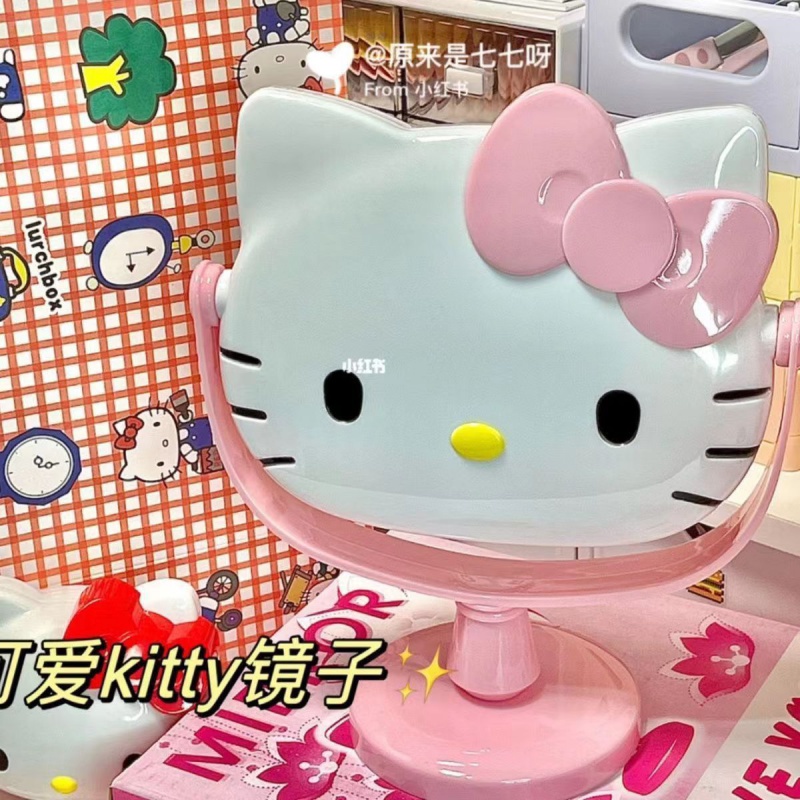 SANRIO  Gương Trang Điểm Để Bàn Hello Kitty Quà Tặng Sinh Nhật Bạn Gái / Ký Túc Xá Để Bàn