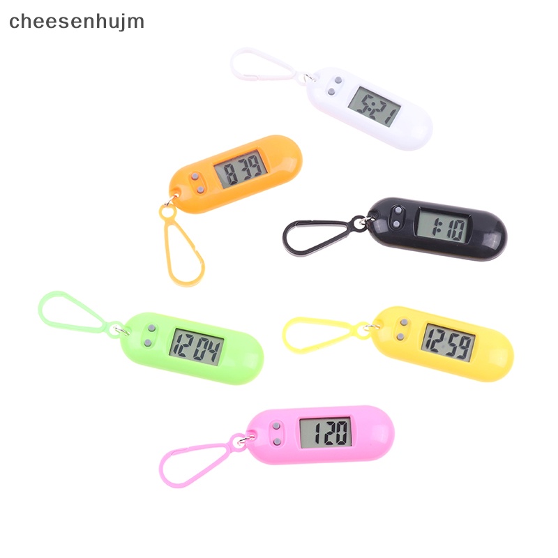 Đồng Hồ Điện Tử mini Hình oval Kỹ Thuật Số Treo Chìa Khóa Cho Học Sinh