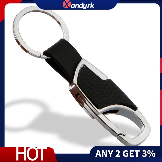 Móc Khóa Da + Kim Loại Thời Trang Nam Tính