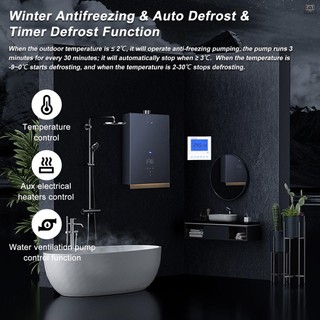 Universal Air-Source Water Heating Controller Heat Pump Auxiliary Heating Control Board Antifreeze Auto Deforst Water Flowing Warning with Sensors Failures Action Function