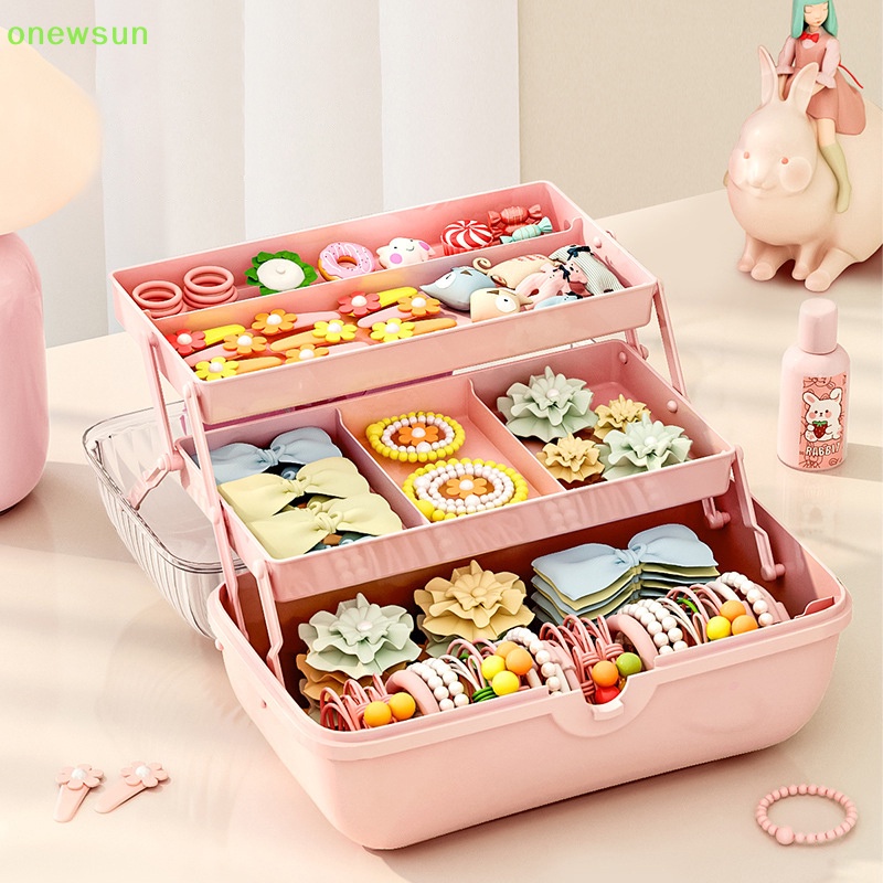 Hộp Nhiều Tầng Trưng Bày Kẹp Tóc / Trang Sức Dễ Thương Cho Bé Gái Mới