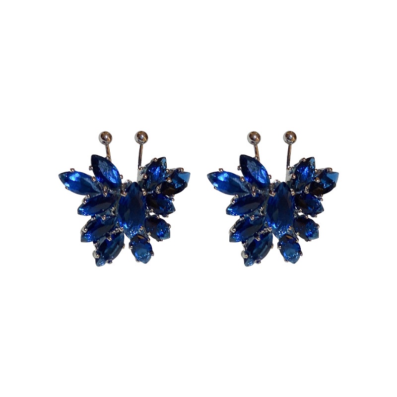 Bông Tai Bạc Hình Bướm Đính Đá zircon Đơn Giản Thời Trang