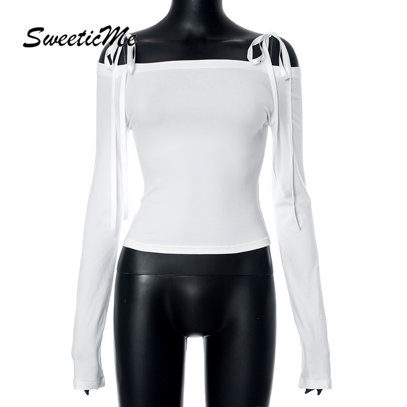 Áo Thun Tay DàI Hở Vai PhốI Nơ ThờI Trang 2023