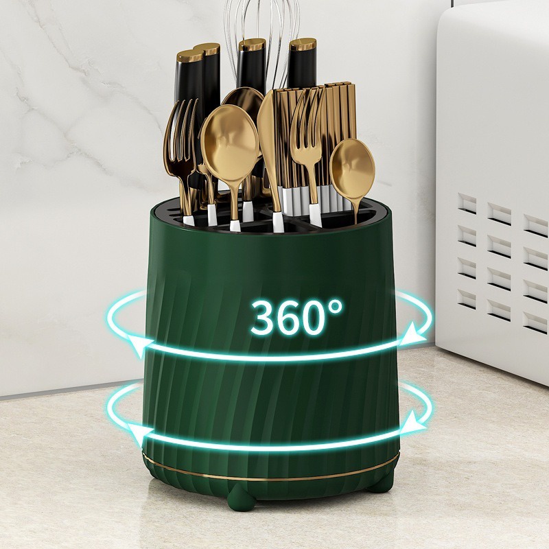 Giá Đỡ Đũa Xoay 360° Hộp Đựng Dao Nĩa Dạng Xoay Tiện Dụng Cho Nhà Bếp