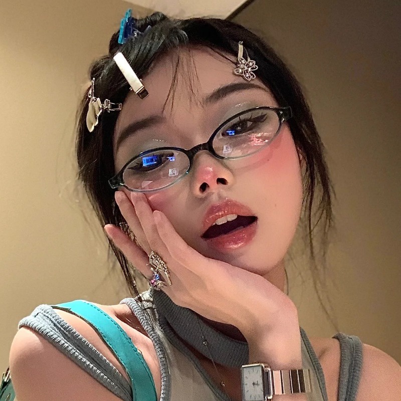 We flower Mắt Kính Gọng oval Màu Nâu Phong Cách vintage Thời Trang Cho Nữ