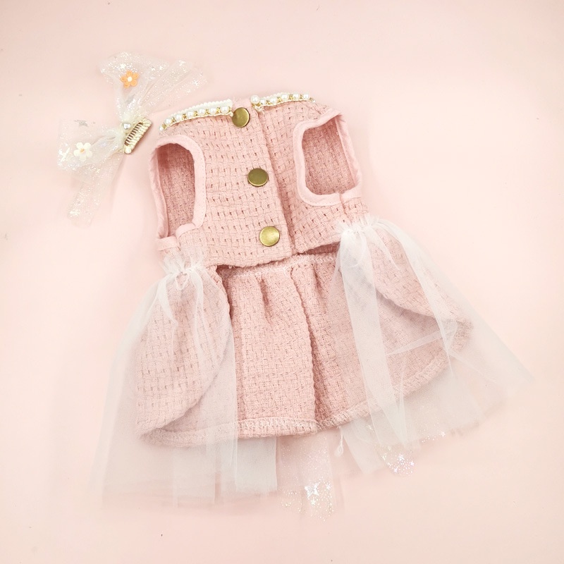 Set 5 Nơ Đính Kim Sa Màu Hồng Xinh Xắn Cho Thú Cưng