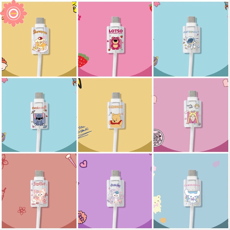 DISNEY Dễ Thương Phụ Kiện Bảo Vệ Dây Cáp Sạc Điện Thoại Hình Nhân Vật Hoạt Hình kuromi kirby puppy lotso Đáng Yêu