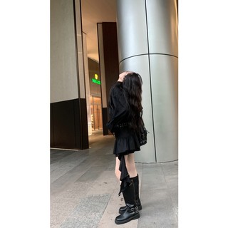 Đầm Sơ Mi Chiết Eo Thiết Kế Lệch Tà Cá Tính