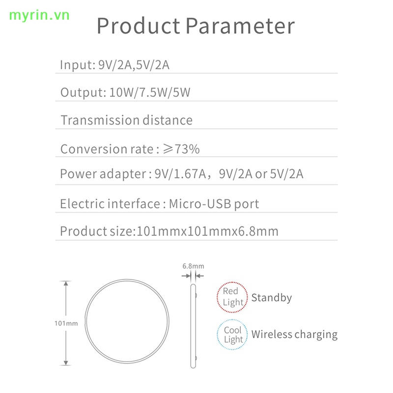 Đế Sạc Không Dây Hình Tròn Ma Thuật myrin