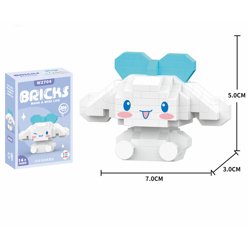 SANRIO Kawaii Bộ Đồ Chơi Lắp Ráp kuromi my melody Cinnamoroll mini