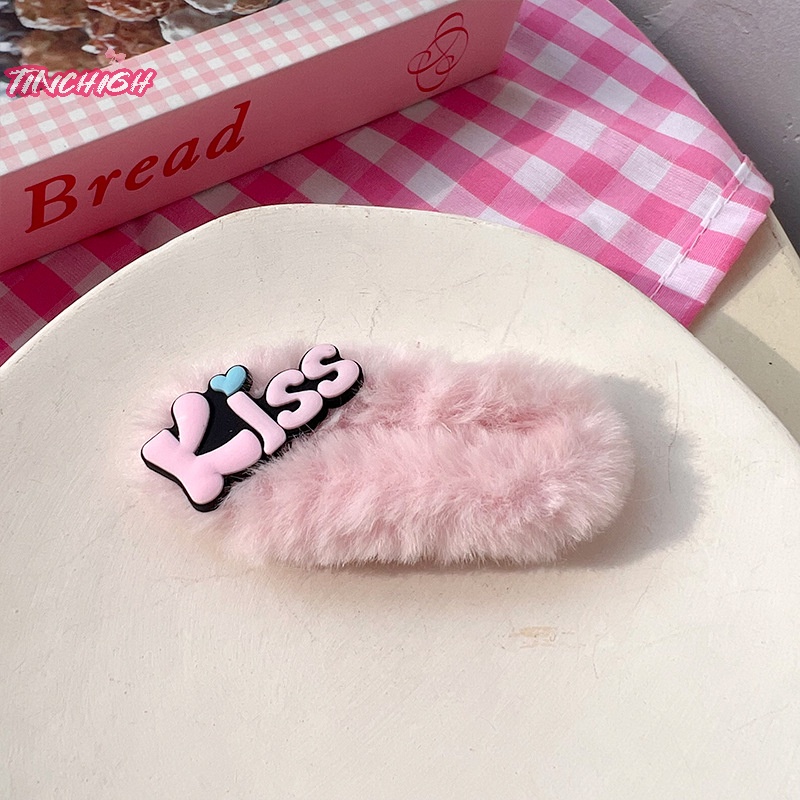 Lược Cài Tóc Lông Nhung Hình Chữ barbie Ngọt Ngào Thời Trang Cho Nữ