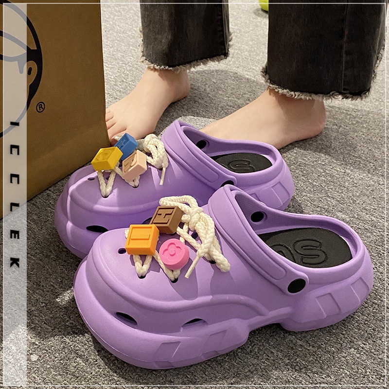 ICCLEK dép cross sandal nữ dép đi biển dép đế cao Thoải Mái Xinh Xắn  FDL2390JD5 36Z230908