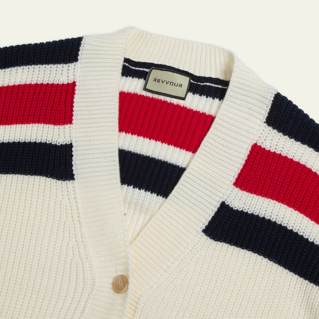 Áo Cardigan len RvR Lucy Navy/ Cream, áo Cardigan khoác ngoài form rộng