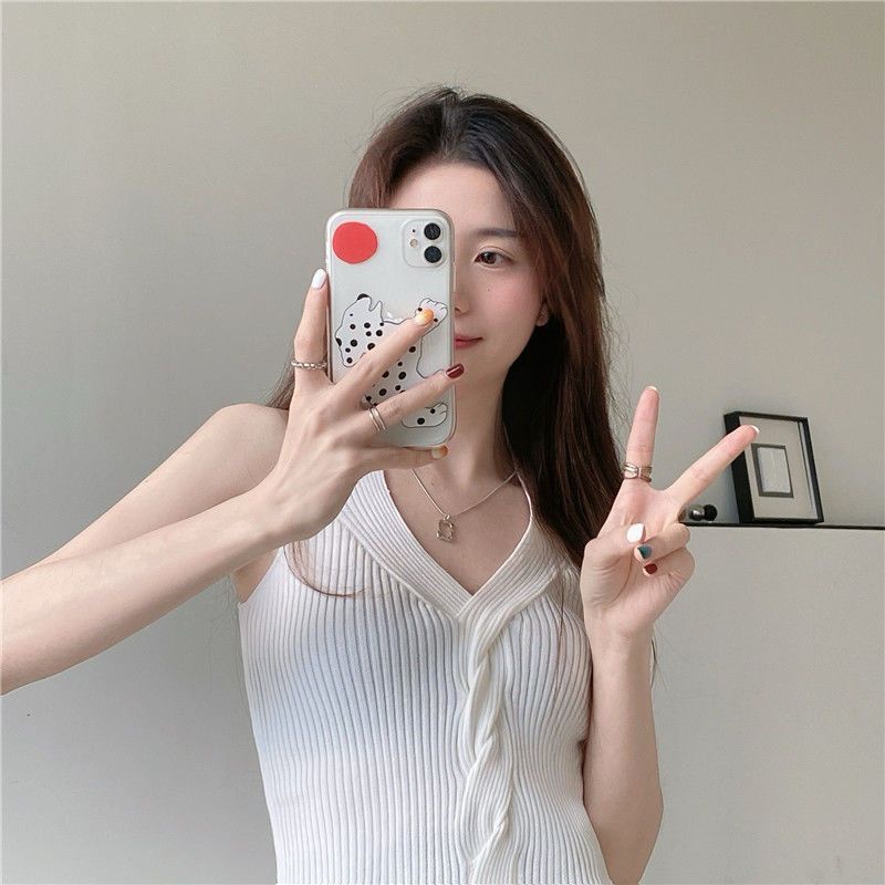 Áo Hai Dây Dệt Kim Dáng Ôm Phong Cách Thời Trang Mới Dành Cho Nữ