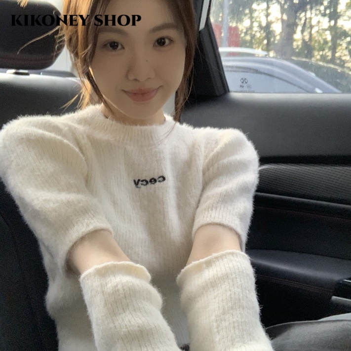 KIKONEY SHOP Áo Len áo khoác cardigan hàn quốc WXF2390VWN 37Z230912