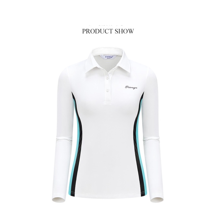 Ttygj Bộ Áo Đánh golf Tay Dài Cổ Bẻ Phối Chân Váy Chữ a Chống Lộ Hàng Cho Nữ