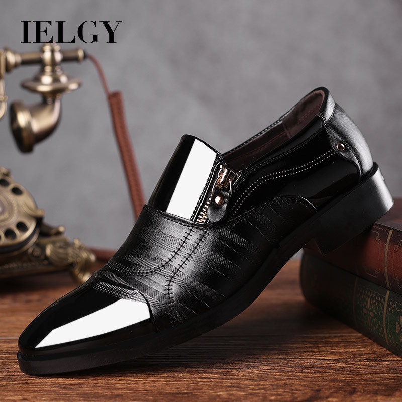 IELGY Giày Da Mũi Nhọn Thời Trang Công Sở Lịch Lãm Cho Nam