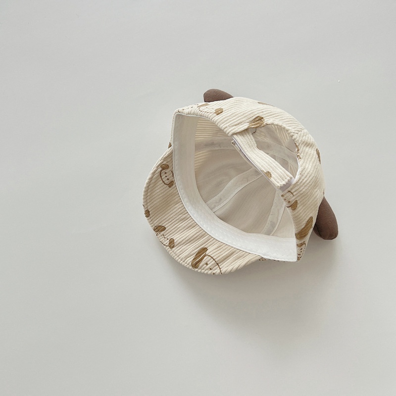 Nón bucket Chất Liệu Vải Nhung Họa Tiết Hoạt Hình Chống Nắng Ngoài Trời Cho Bé