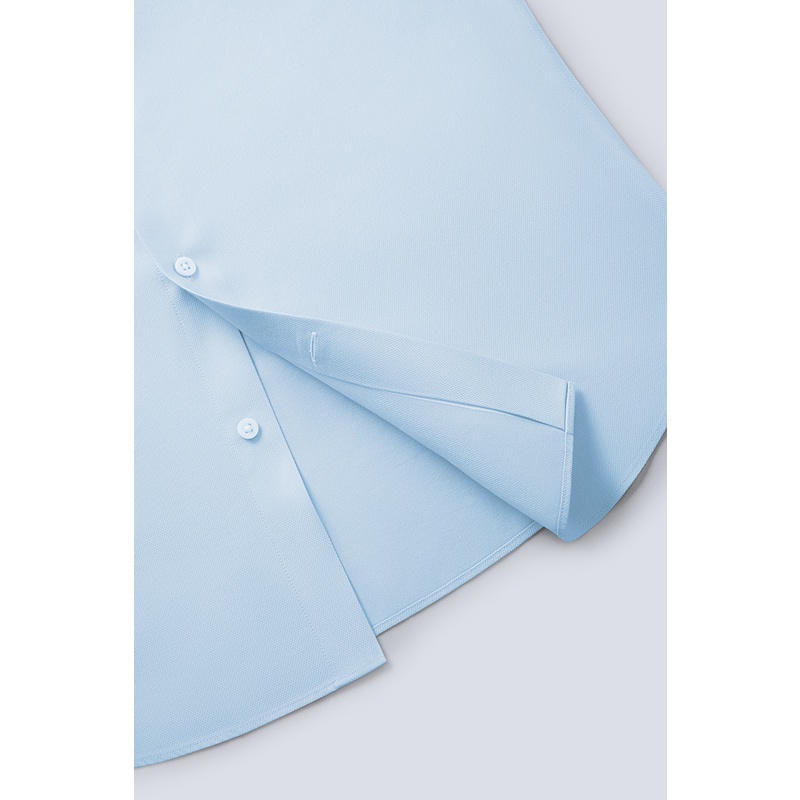 Áo sơ mi cotton cao cấp DETERMINANT ngắn tay Instant Cool màu xanh nhạt - 401
