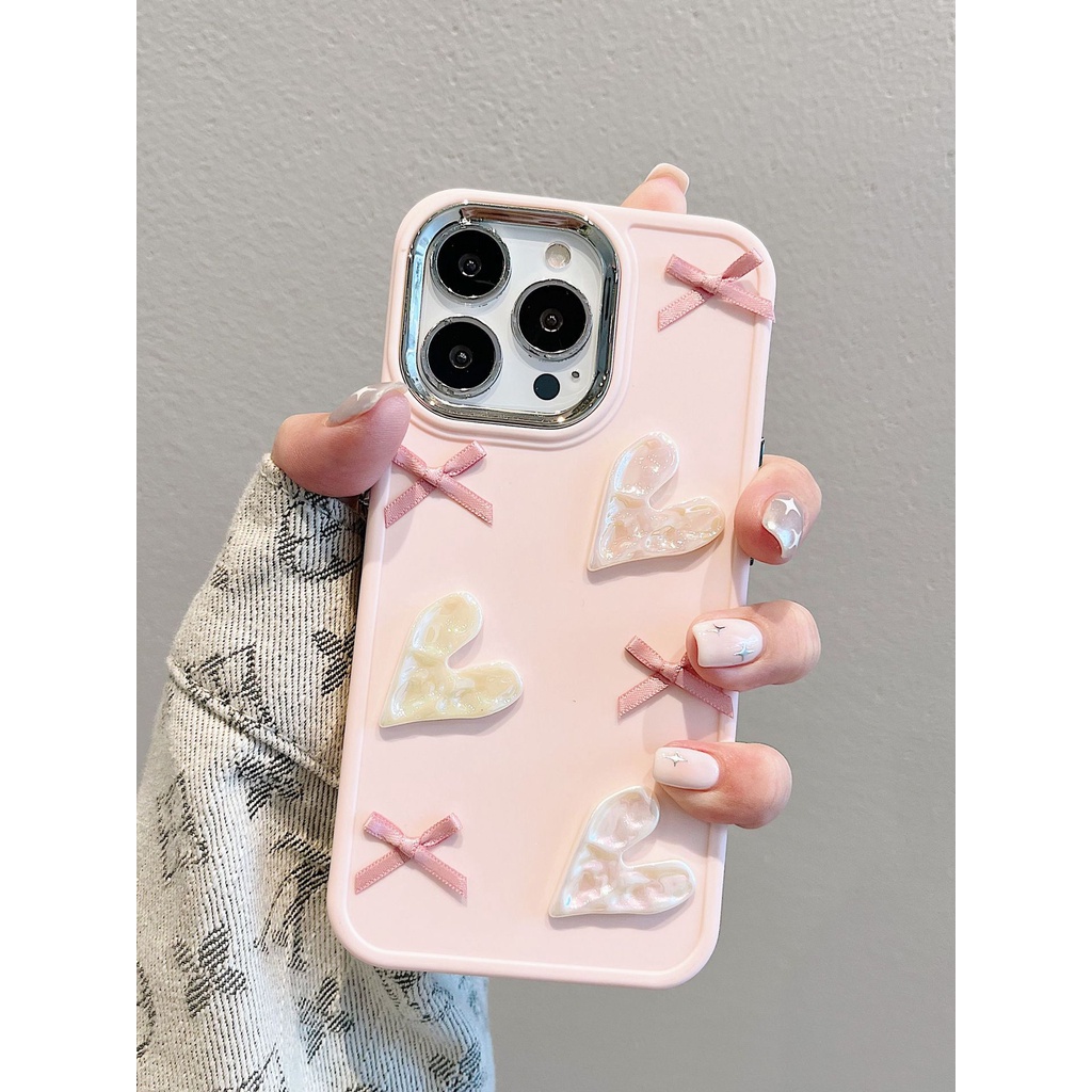Ốp Điện Thoại In Hình Nơ Phối Ngọc Trai Cho iphone11 / 12 / 13 / 14pro iphone11 / 12promax xr xsmax