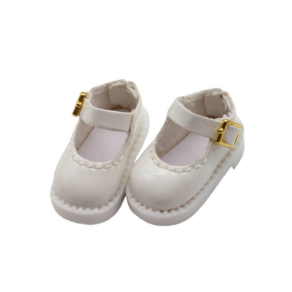 1 Đôi Giày Búp Bê Da pu Mũi Tròn Đáng Yêu Cho Búp Bê 12 bjd ob11 2.7 * 1.3cm ob11