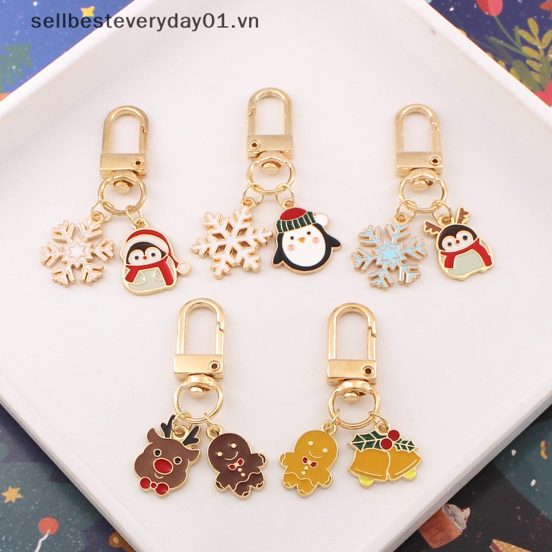 Stella & Giáng Sinh Móc Khóa Kim Loại Hình Chim Cánh Cụt / Hươu Cao Cổ Hoạt Hình Quà Tặng Giáng Sinh