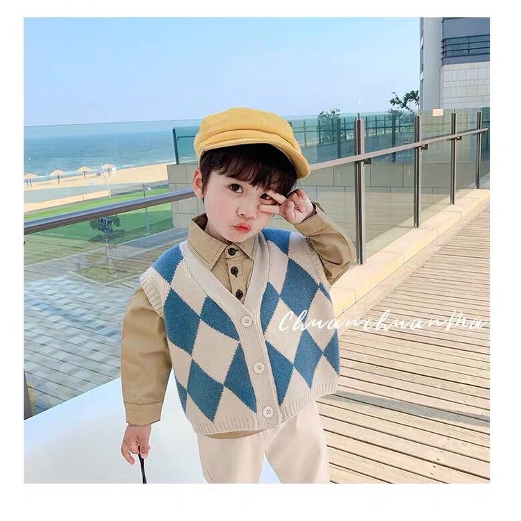 Áo Khoác cardigan Dệt Kim Không Tay Thời Trang Xuân Thu 2023 Dành Cho Bé Trai