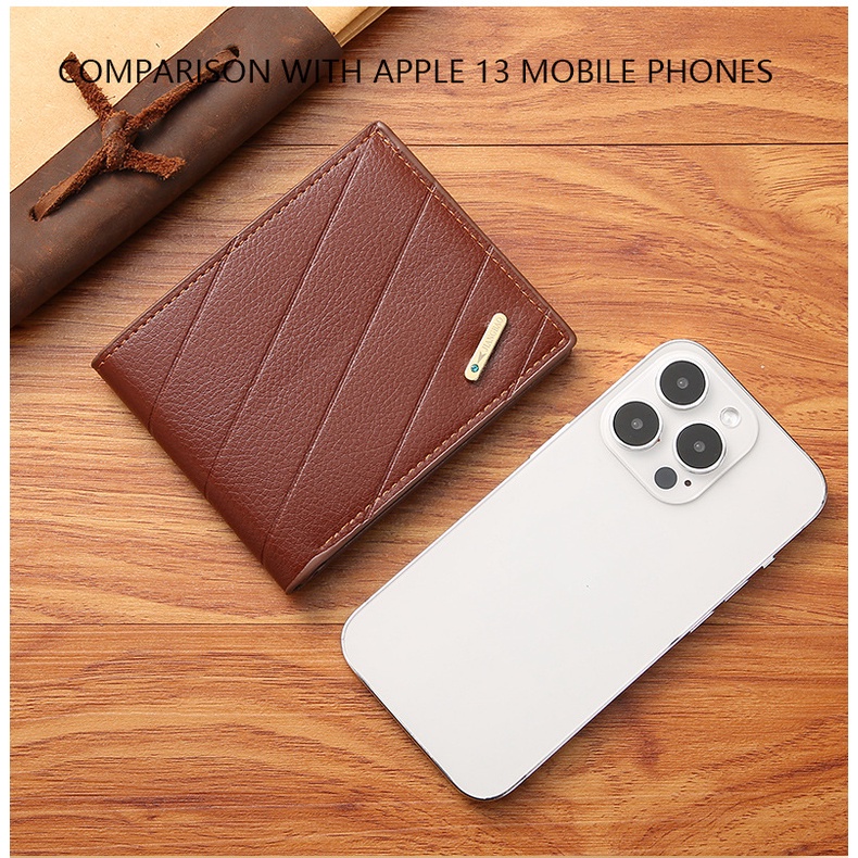 Ví Da Ngắn Gập Ba Thời Trang Dành Cho Nam