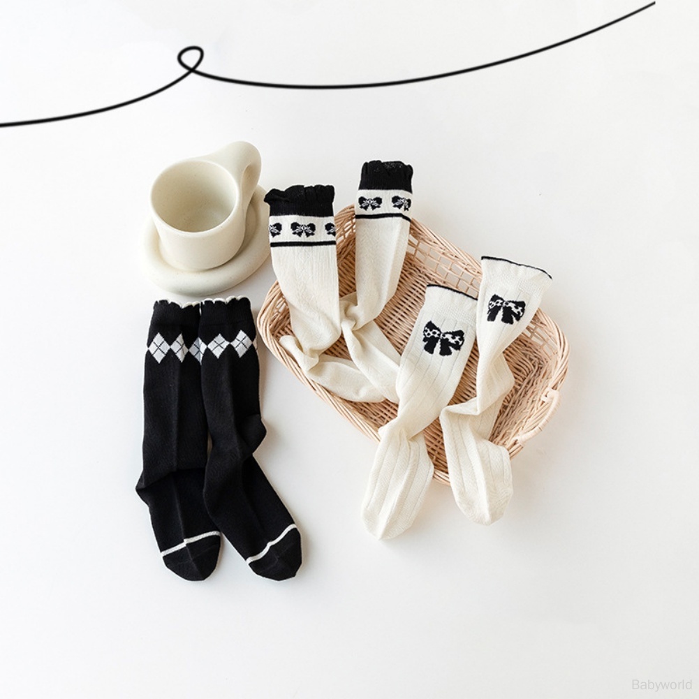 Vớ cotton Thoáng Khí Thấm Hút Mồ Hôi Đính Nơ Ngọt Ngào Cho Bé Gái