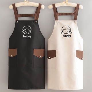 Tạp Dề Nấu Ăn Vải canvas Chống Thấm Dầu Kiểu Hàn Quốc Dễ Thương