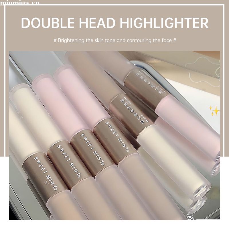 Miumiua🔮SWEET MINT® Kem Tạo Khối Dạng Lỏng Hai Đầu Trang Điểm Tự Nhiên Lâu Trôi Không Nhòe