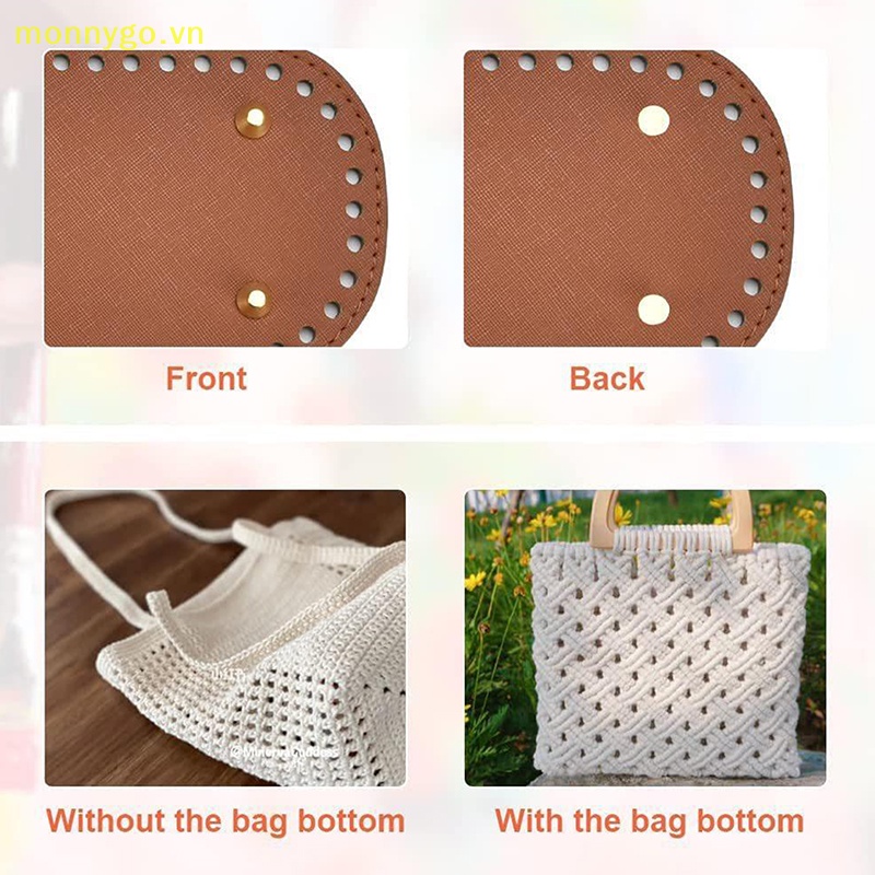 Monnygo Túi Da Dệt Kim Thủ Công Đế Dài 22 * 10cm Có Lỗ vn
