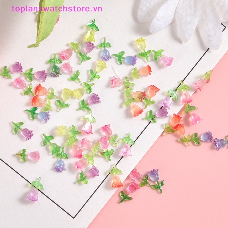 Toplanswatchstore Set 10 Mô Hình Hoa tulip mini Bằng Nhựa resin Dạ Quang Trang Trí Tiểu Cảnh